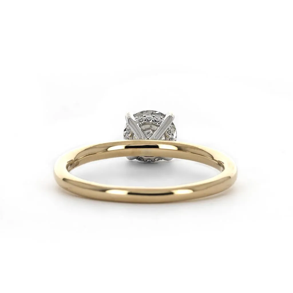 0.81ctw Old European Diamond Engagement Ring   Hidden Halo