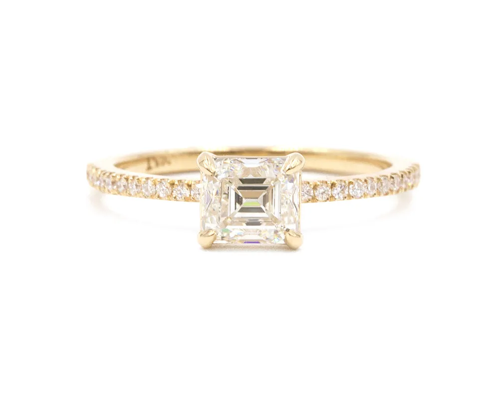 1-Carat Emerald Cut White Diamond Engagement Ring