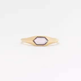 1.00 ct Light Pink Sapphire Hexagon Signet Ring