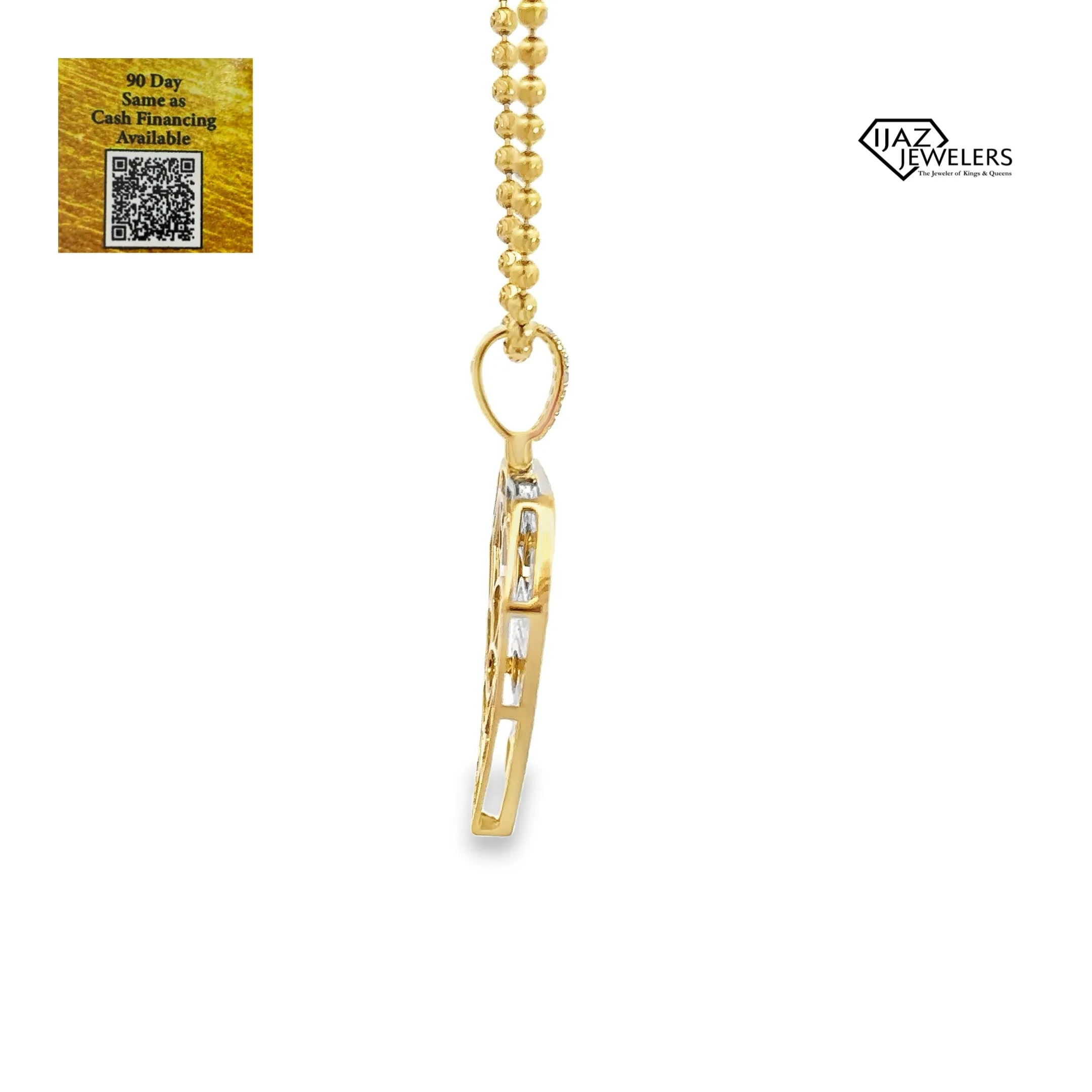 10K Gold Two Tone 0.74 CTW Diamond Superman Style Charm