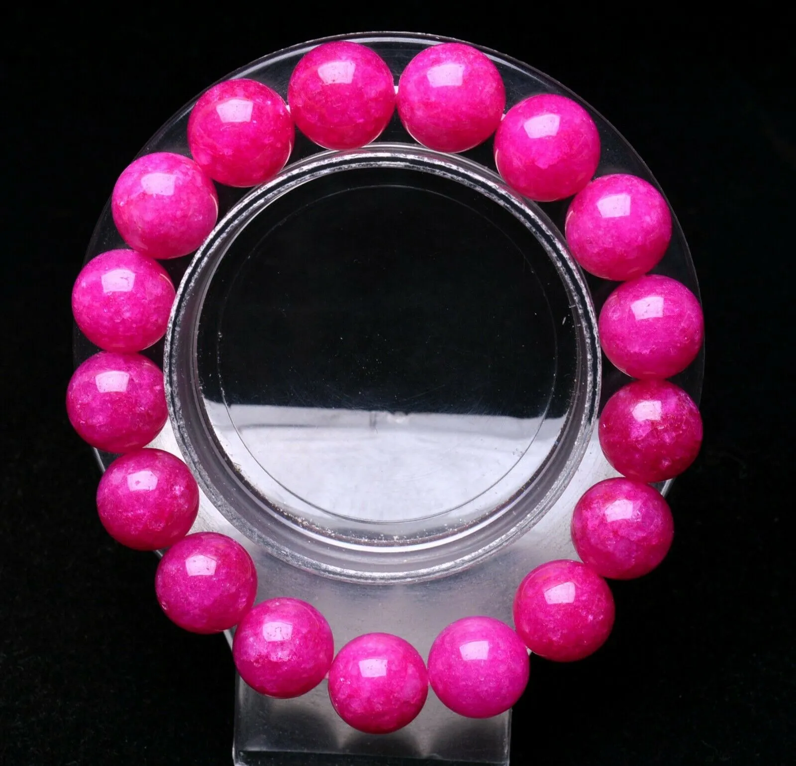 12mm Natural Pink Sugilite Round Beaded Bracelet