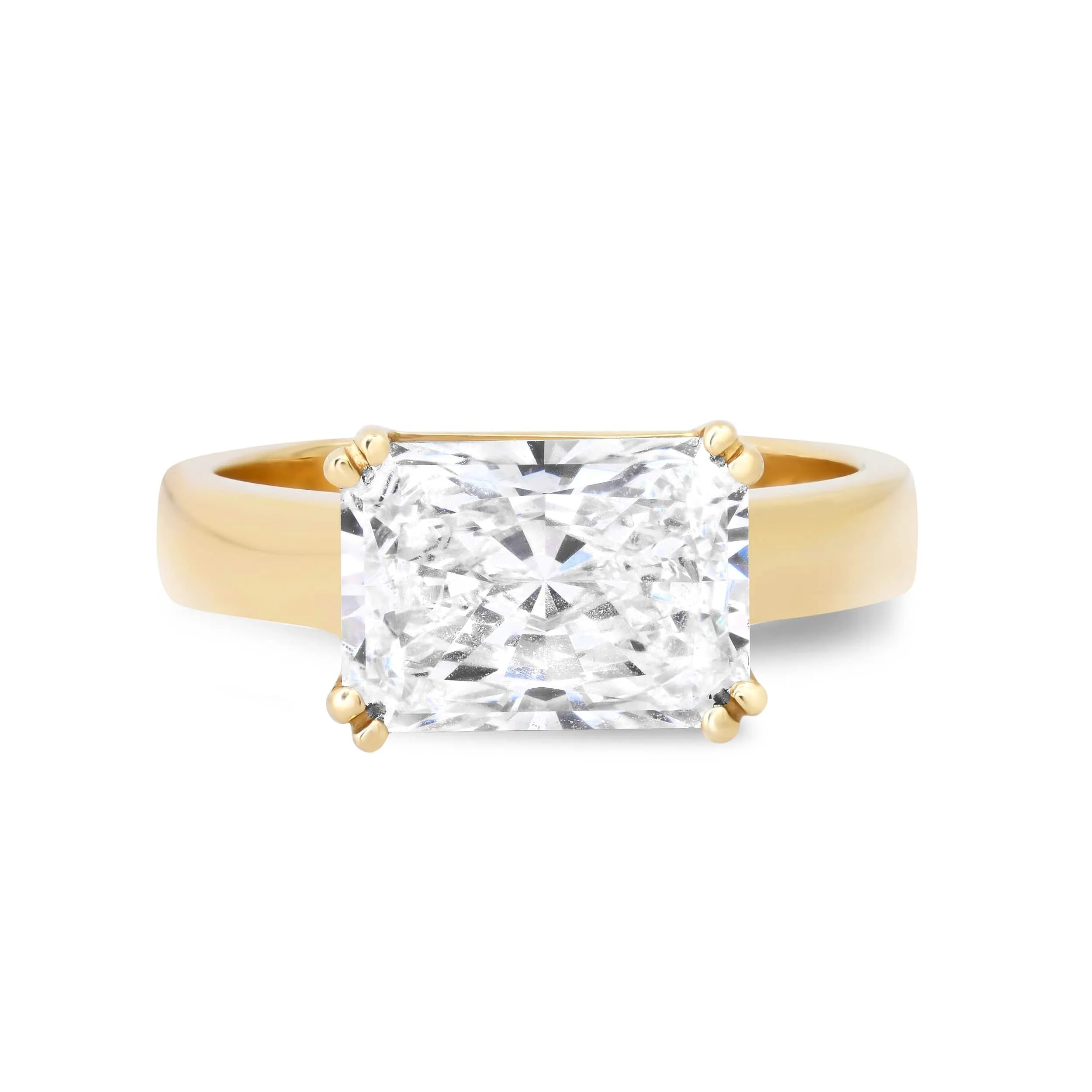 14K & 18K Gold Radiant Cut East West Diamond Ring