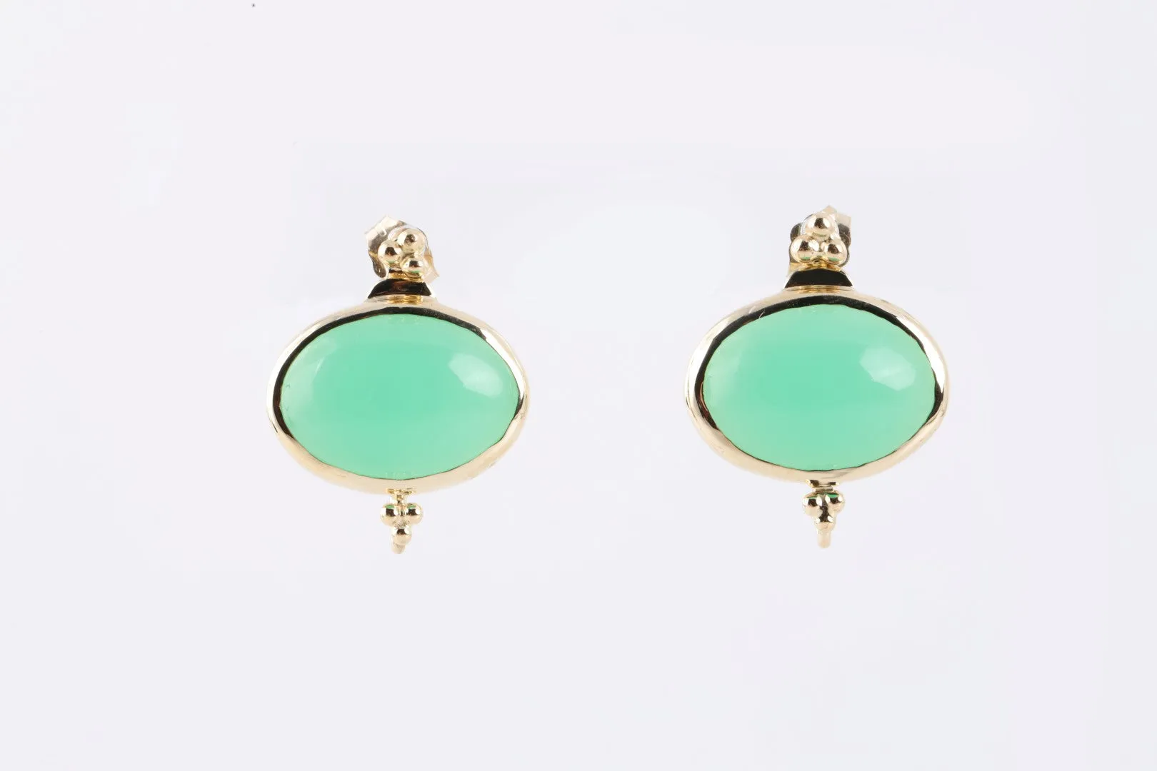 14k Yellow Gold Jade Earrings (7.14g.)