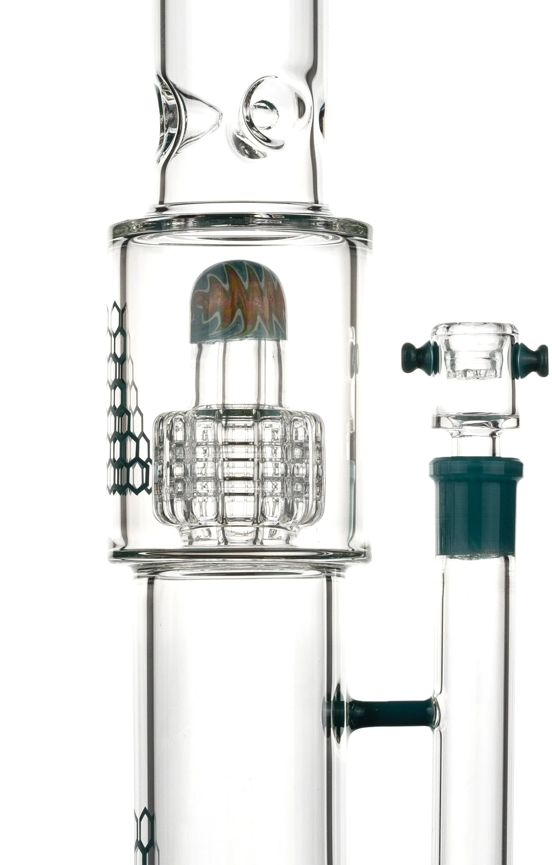 16 Straight Tube Heizman Bong w/ Dual Gridded Matrix Perc, by Diamond Glass