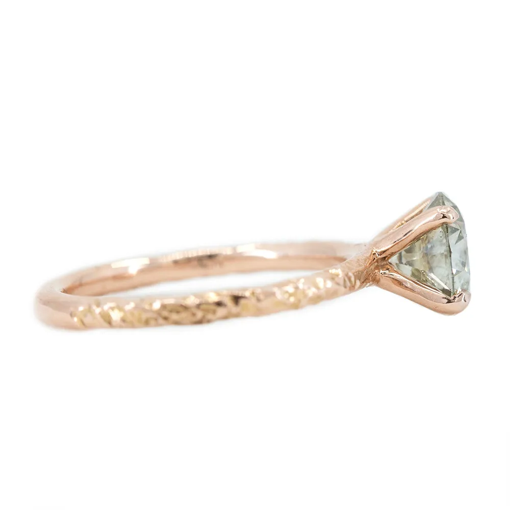 1.62ct Round Champagne-Grey Diamond Evergreen Solitaire in 14k Rose Gold