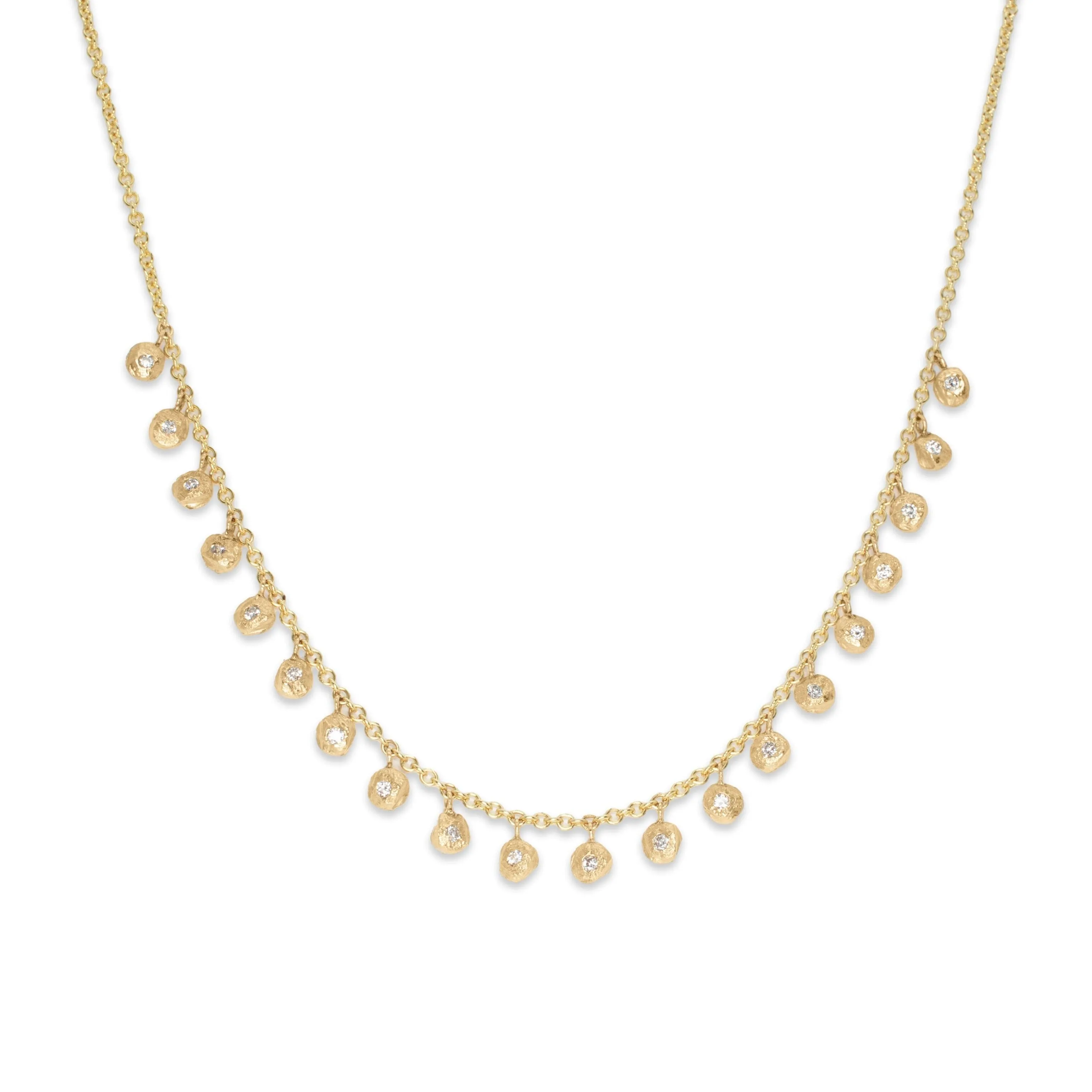 18K Diamond Dot Twenty Drop Necklace