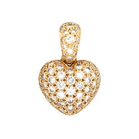 18k Gold Diamond Pave Heart Pendant