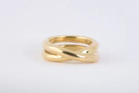 18k Yellow Gold Crossover Ring Size 5.5 (12.56g.)