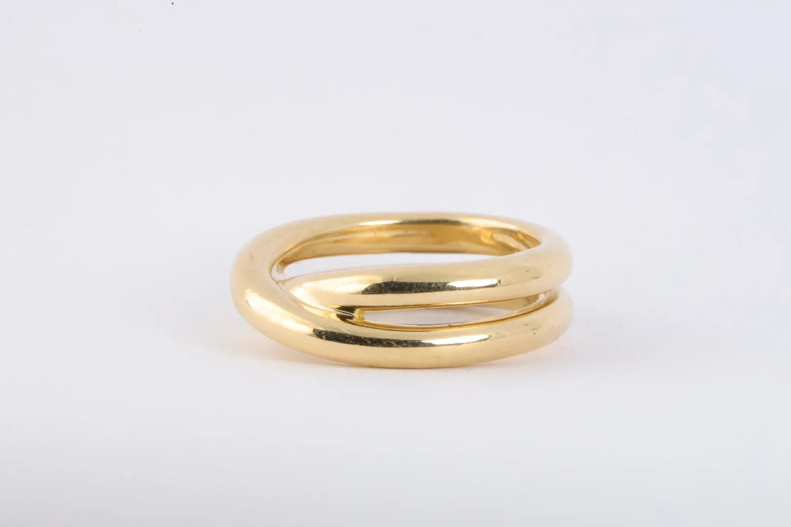 18k Yellow Gold Crossover Ring Size 5.5 (12.56g.)