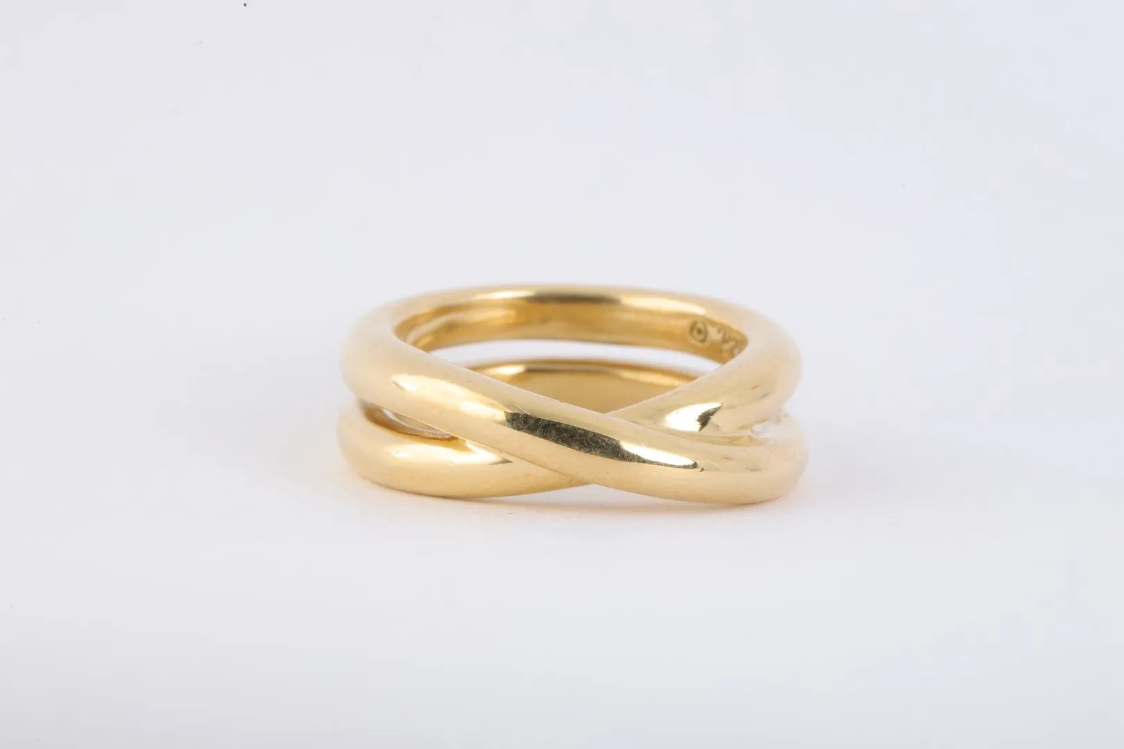 18k Yellow Gold Crossover Ring Size 5.5 (12.56g.)