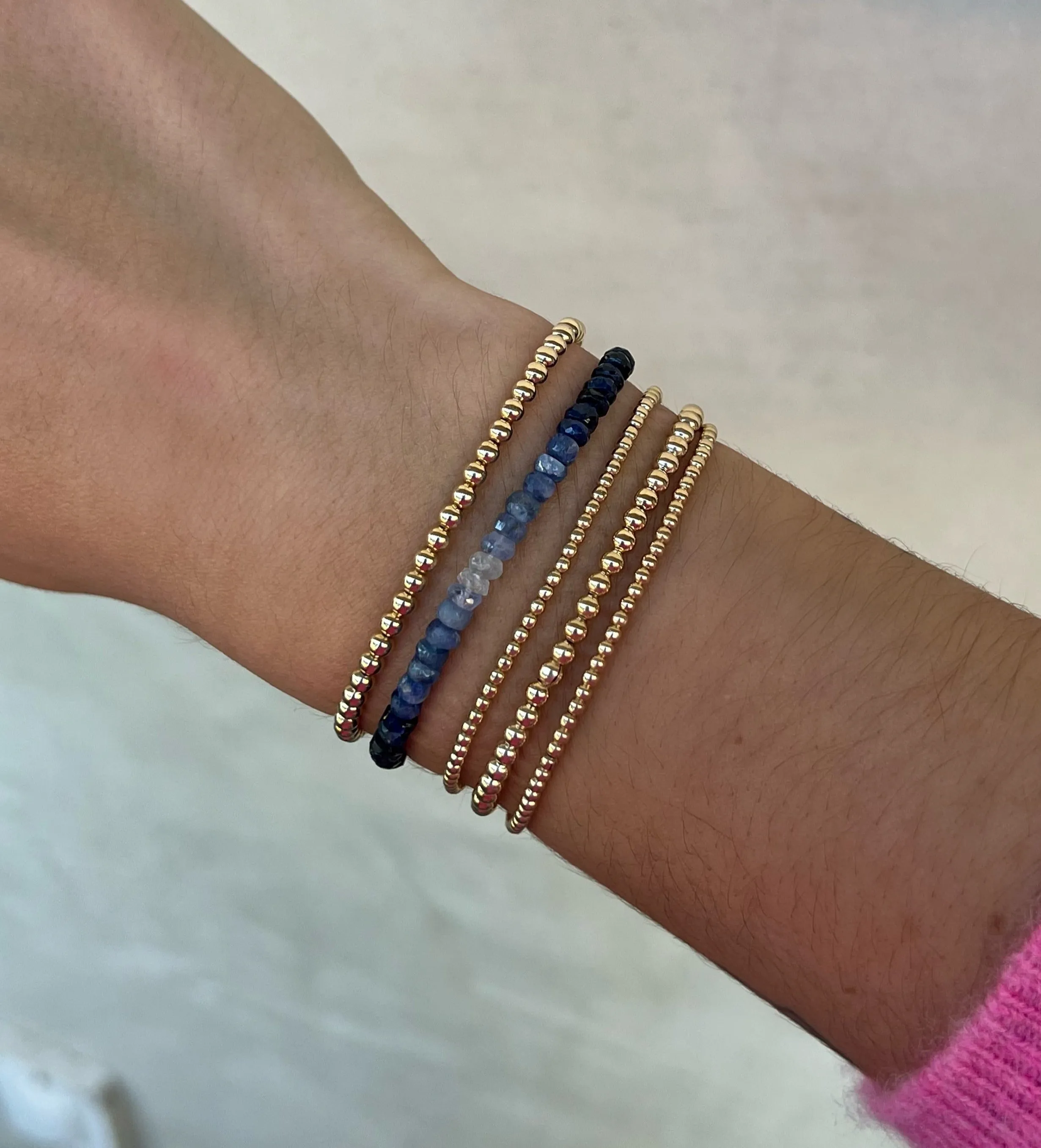 2MM Signature Bracelet with Blue Sapphire Ombré