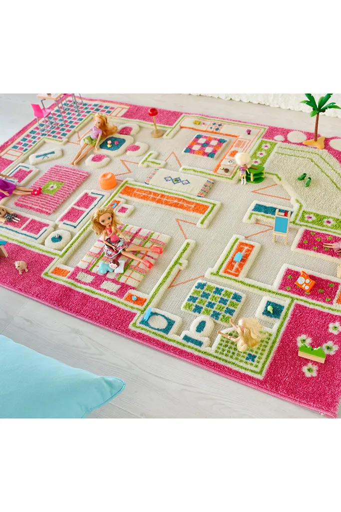 3D Play Rug - Playhouse Pink (Medium)