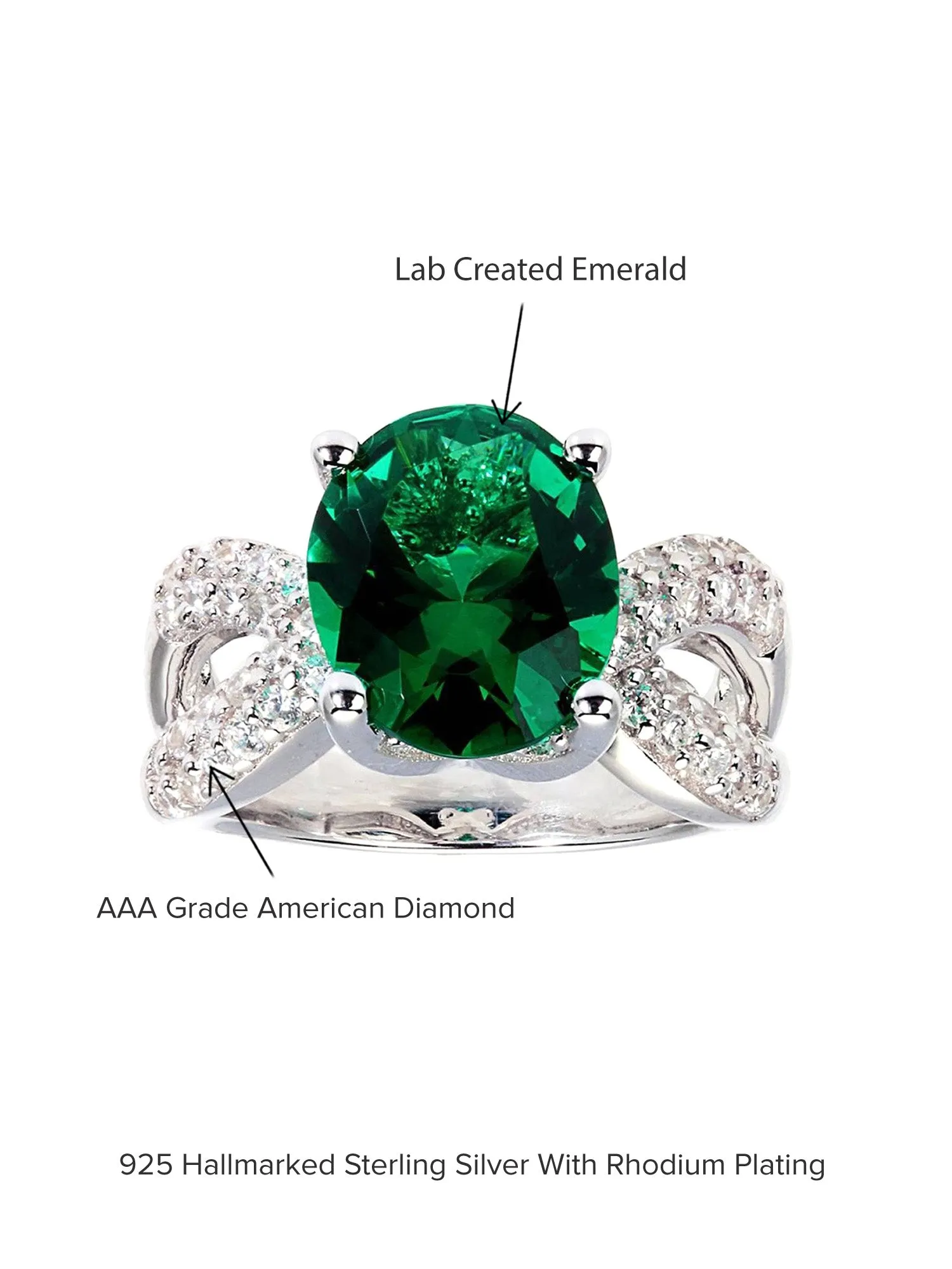 5 Carat Green Emerald Party Ring For Women