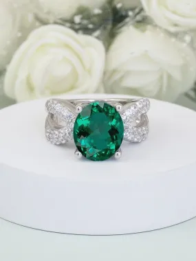 5 Carat Green Emerald Party Ring For Women