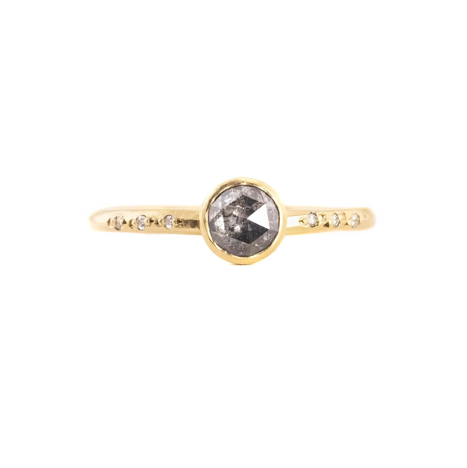 .52ct Round Salt and Pepper Rose Cut Diamond Chloe Setting Ring by Sarah Mcguire