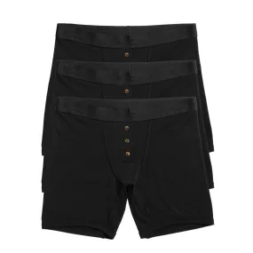 6" Fly Boxer Briefs 3-Pack - TENCEL™ Modal Black