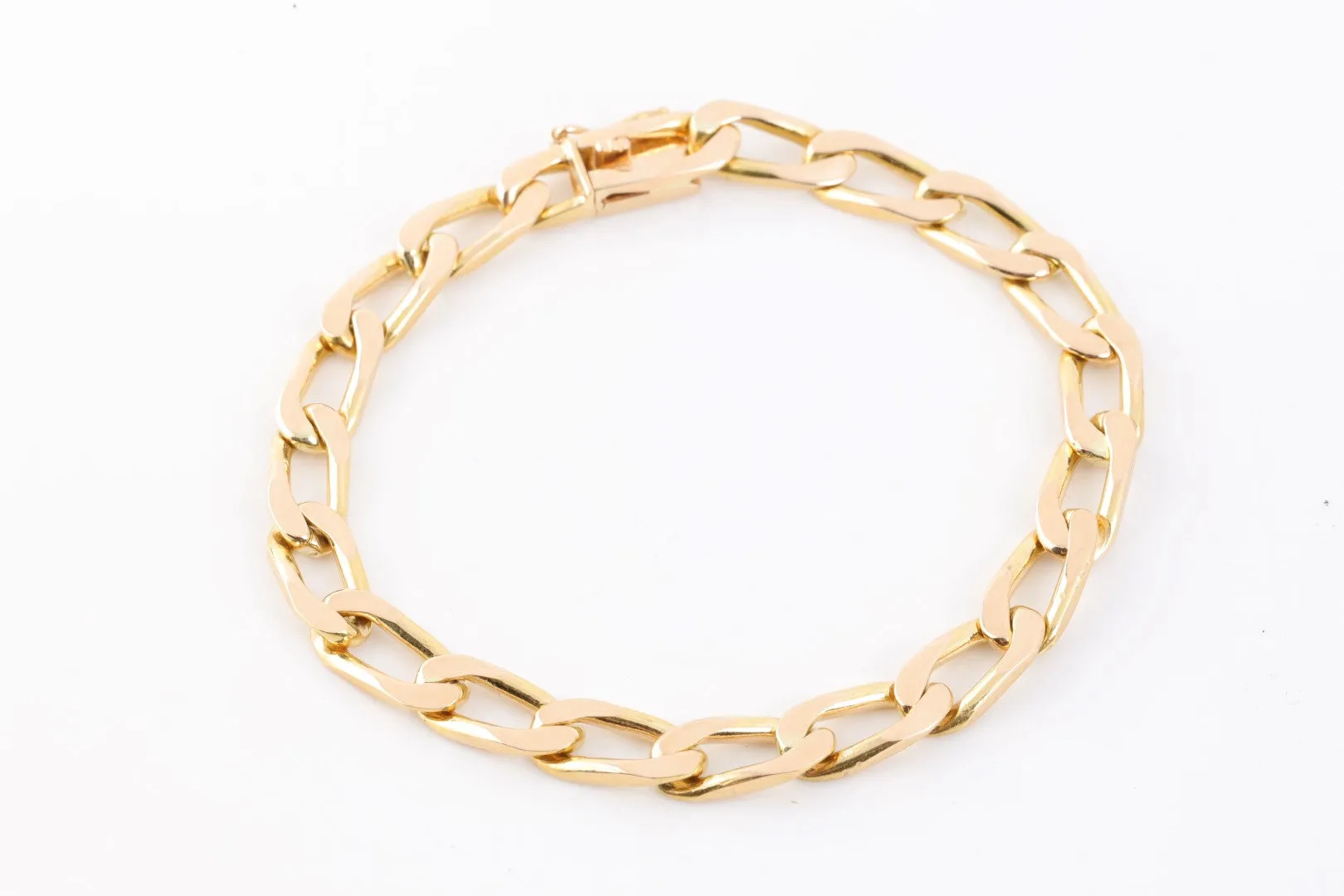 7" 18k Yellow Gold Curb Chain Bracelet (19.98g.)