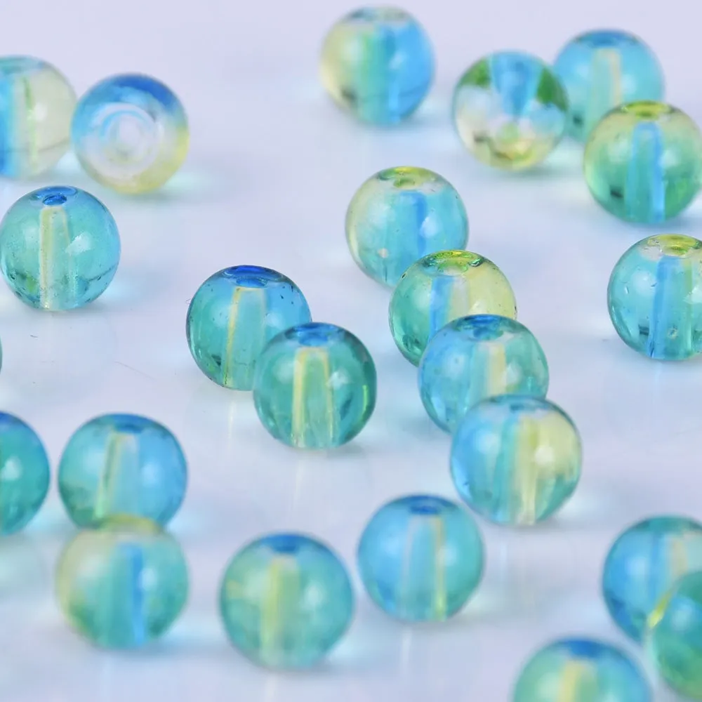 8mm Czech glass round Beads Glass Ball Beads Seed Beads Jewelry Making Beading Supplies light blue 50pcs