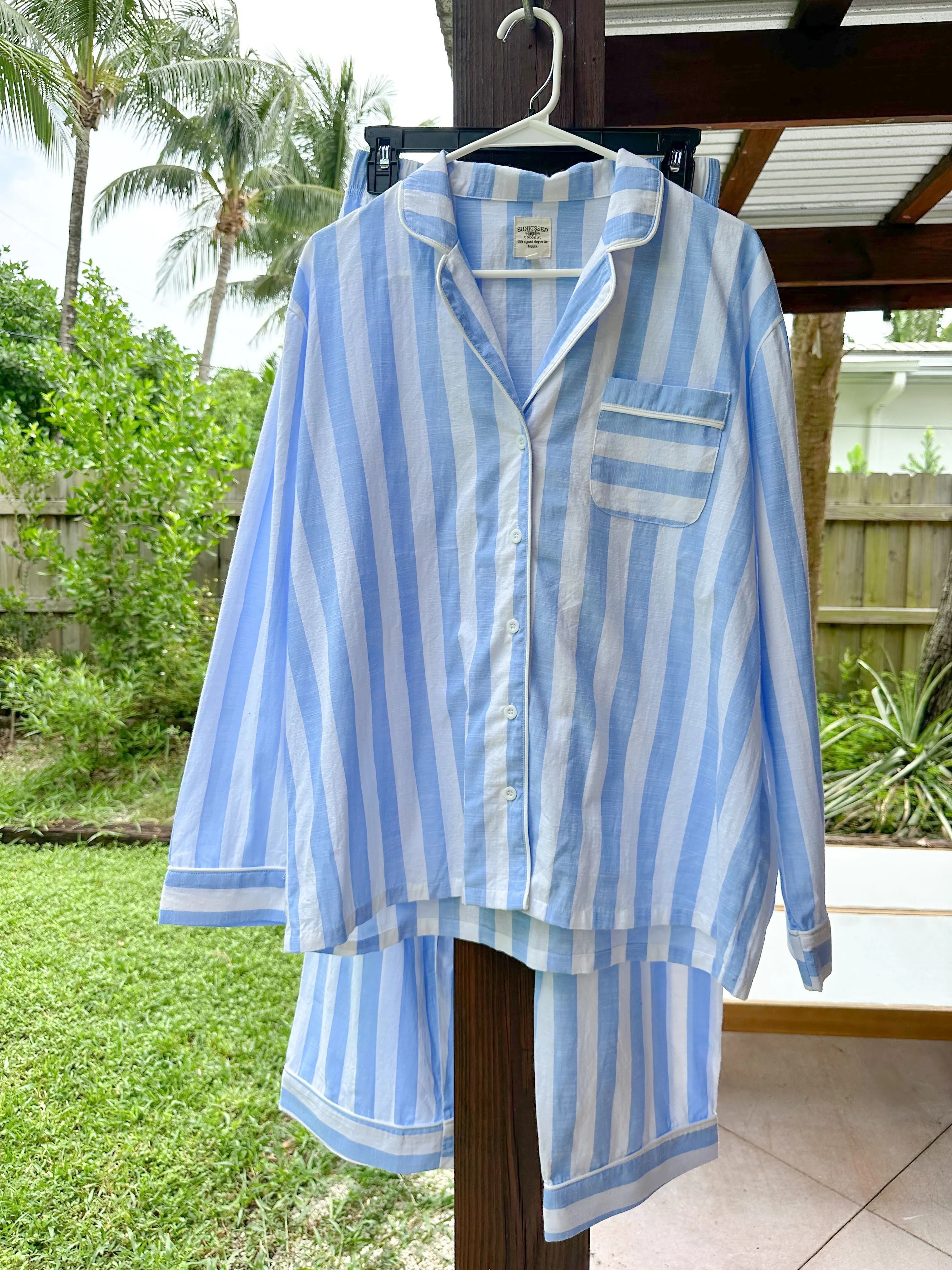 A Day In Greece Striped Pajama Top