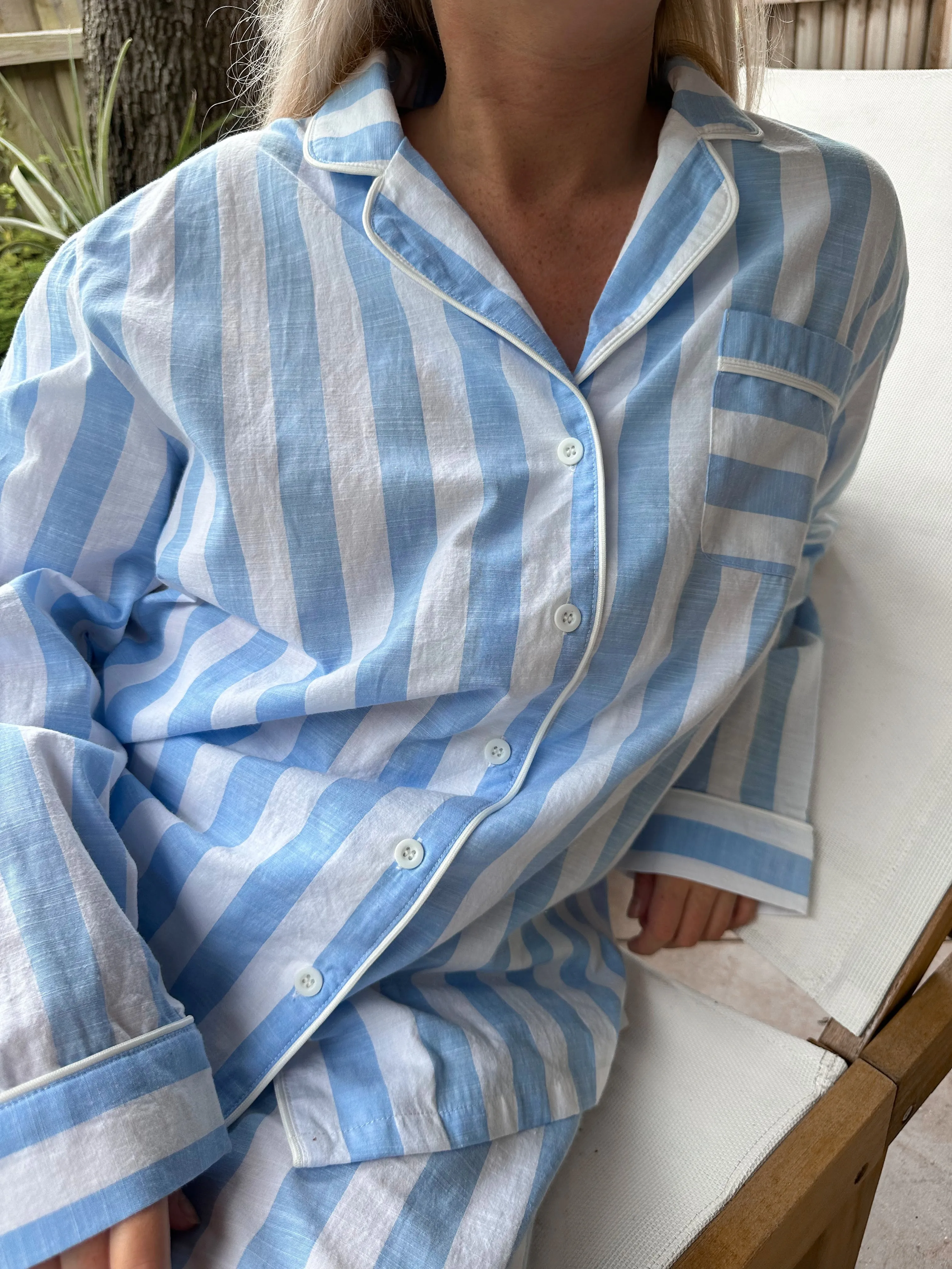 A Day In Greece Striped Pajama Top