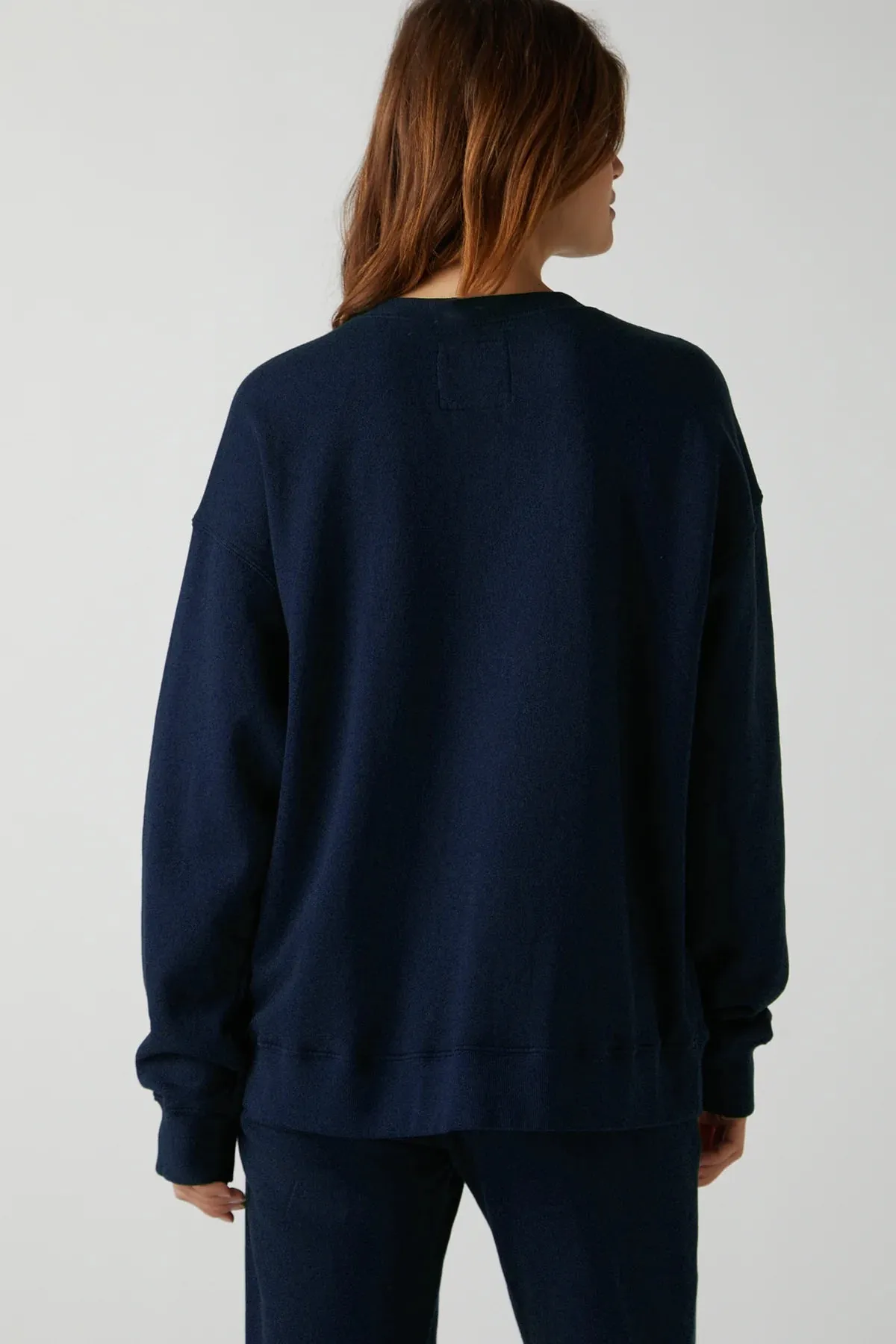 ABBOT ORGANIC FLEECE SWEATSHIRT (NAVY) - VELVET