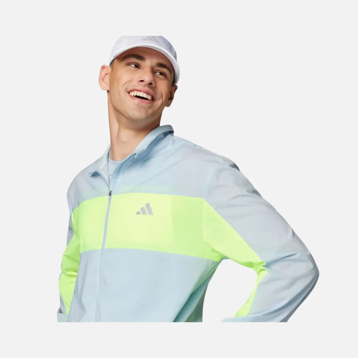 Adidas Break The Norm Men's Running Jacket -Wonder Blue/Lucid Lemon