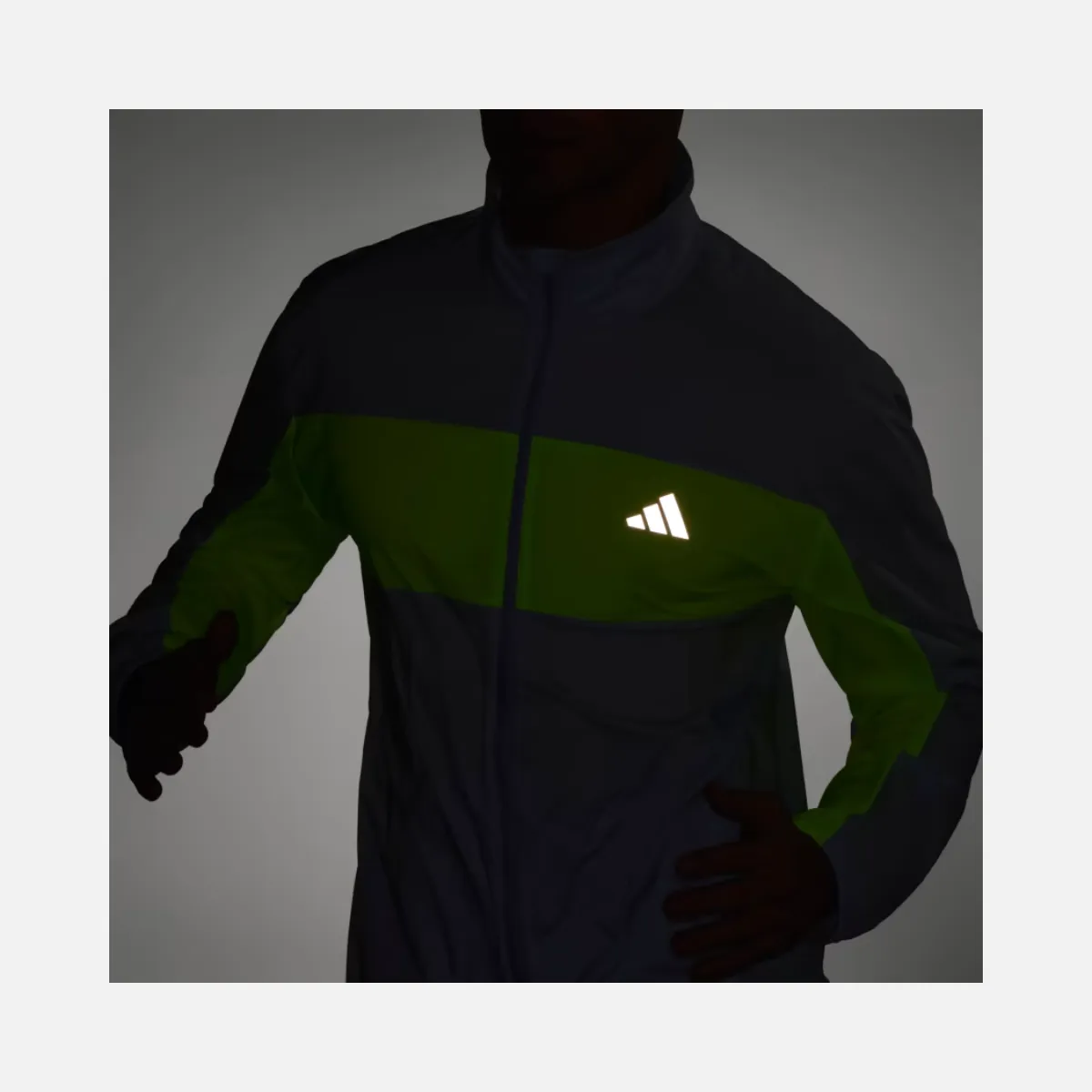 Adidas Break The Norm Men's Running Jacket -Wonder Blue/Lucid Lemon