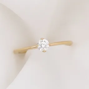 Alice Ring, 0.25ct Brilliant Cut Diamond, 14k Yellow Gold (One of a kind)