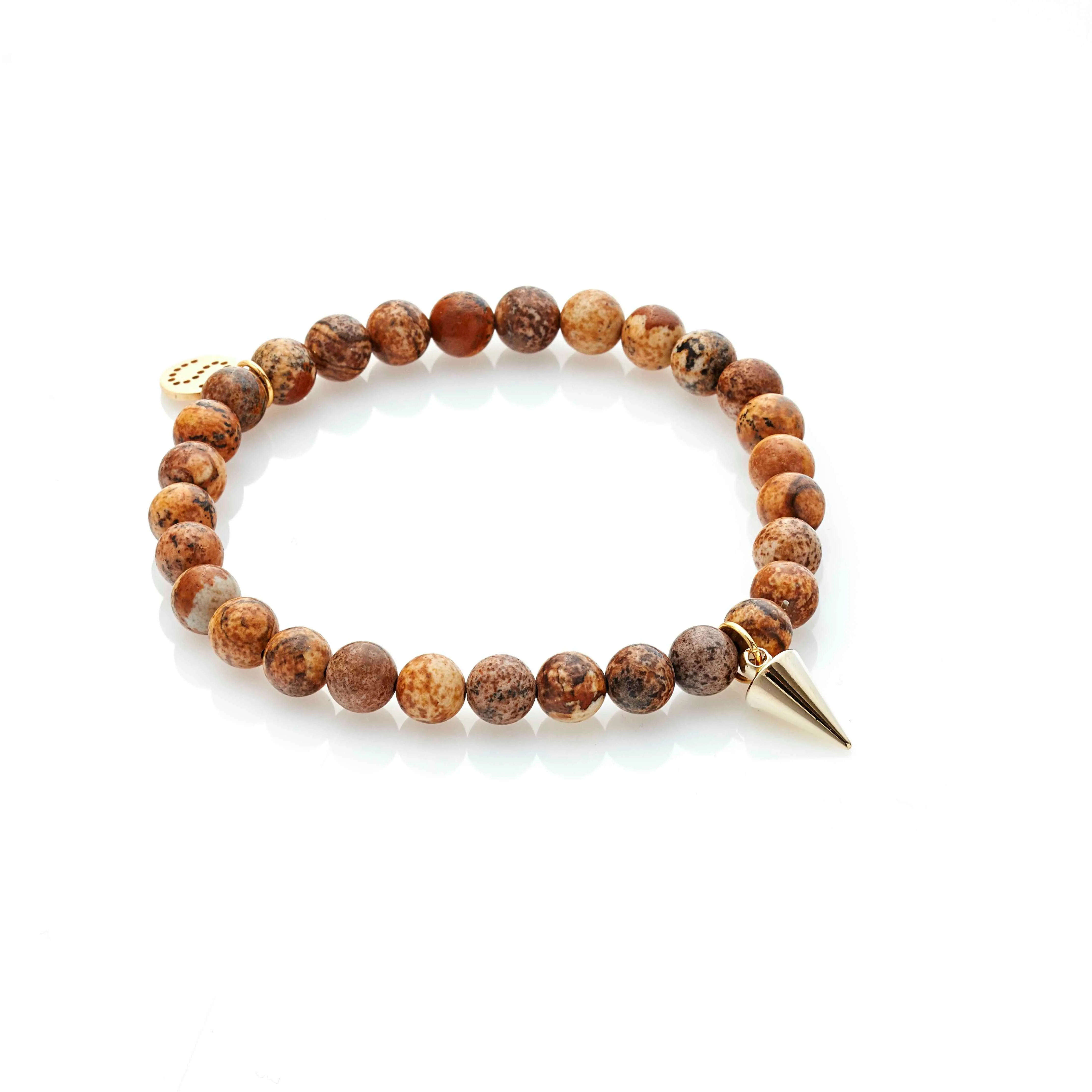 All For One / Bracelet / Picture Jasper   Gold