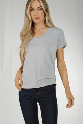 Ally V-Neck T-Shirt In Grey