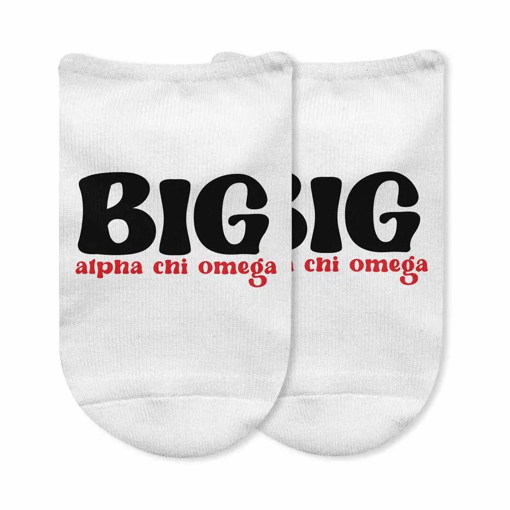 Alpha Chi Omega No Show Socks for Bigs and Littles