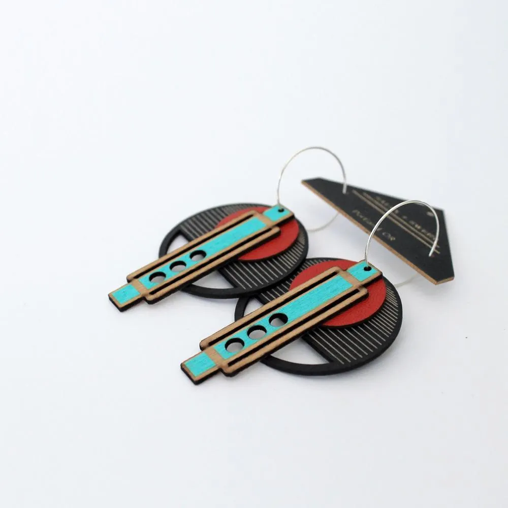 Architectural Lightweight Leather   Birch earring: Wright