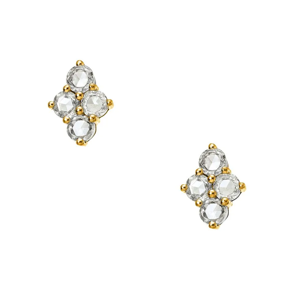 Asher Studs Yellow Gold Rose Cut Diamond