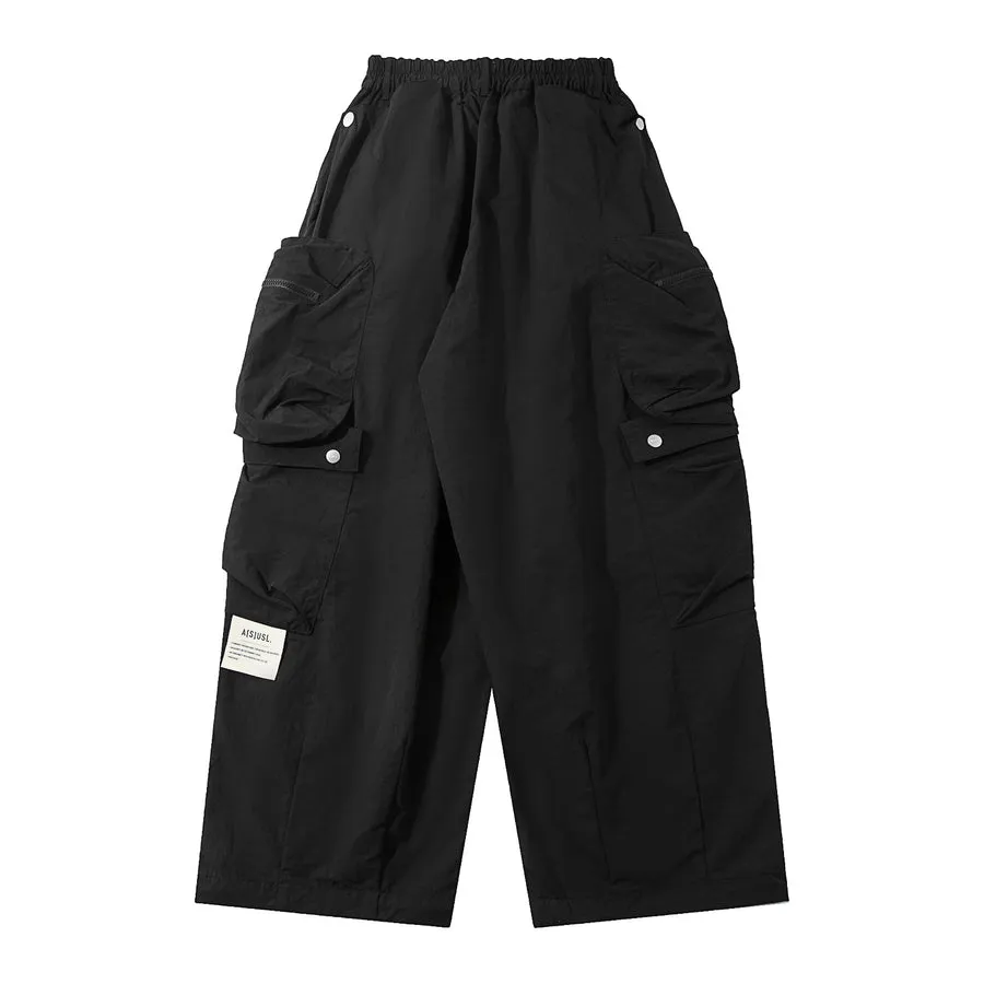 A[S]USL NYLON SQUARE POCKET PANTS-BLACK