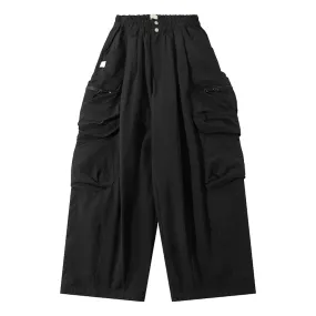 A[S]USL NYLON SQUARE POCKET PANTS-BLACK