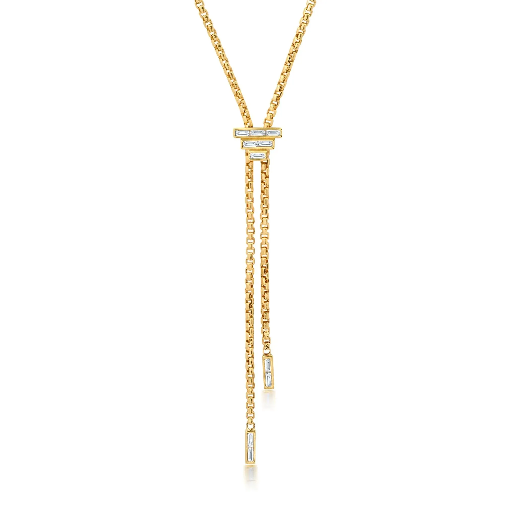 Baguette Diamond Bolo Necklace