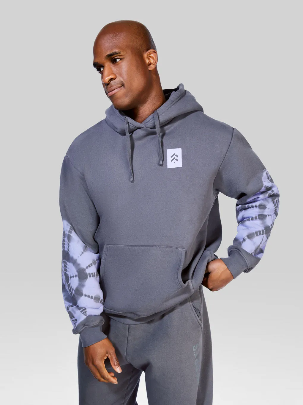 BARRY'S GUNMETAL/PERIWINKLE TIE DYE HOODIE