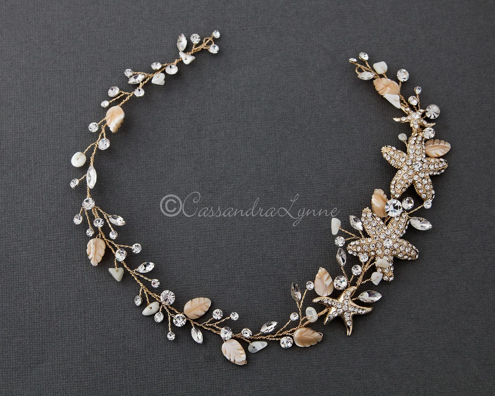 Beach Bride Hair Vine of Starfish and Shell