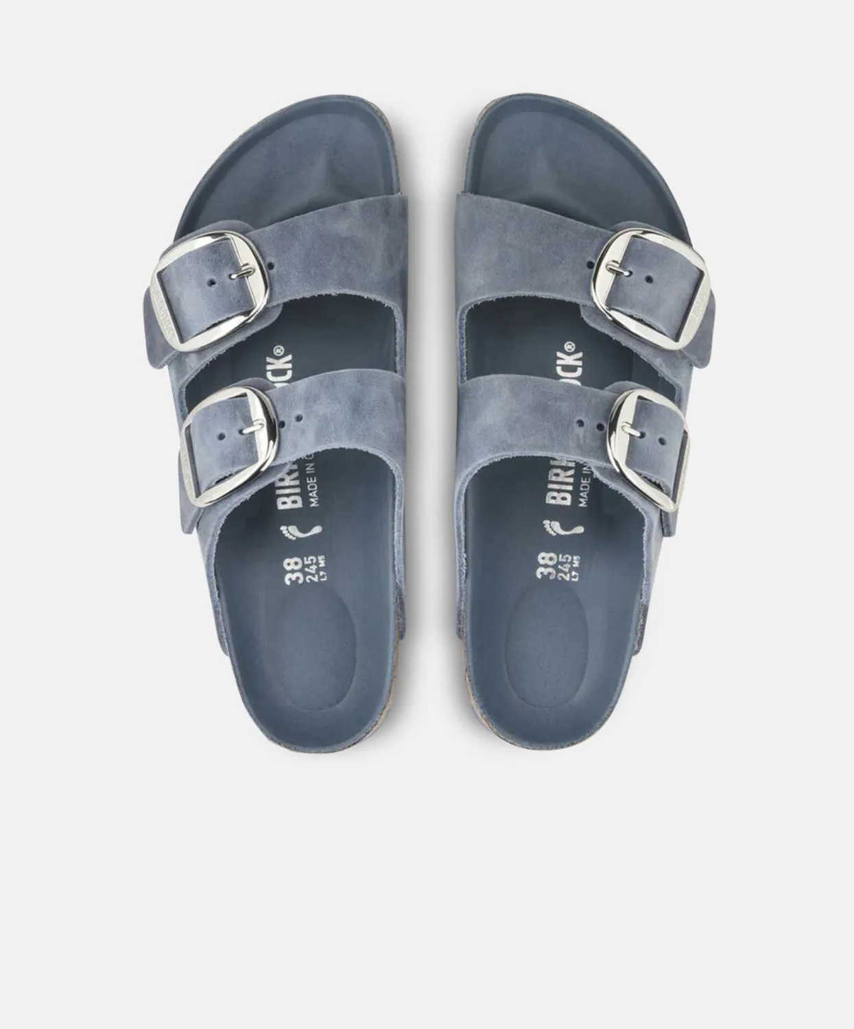 Birkenstock Arizona Big Buckle Oiled Leather Dusty Blue Sandals