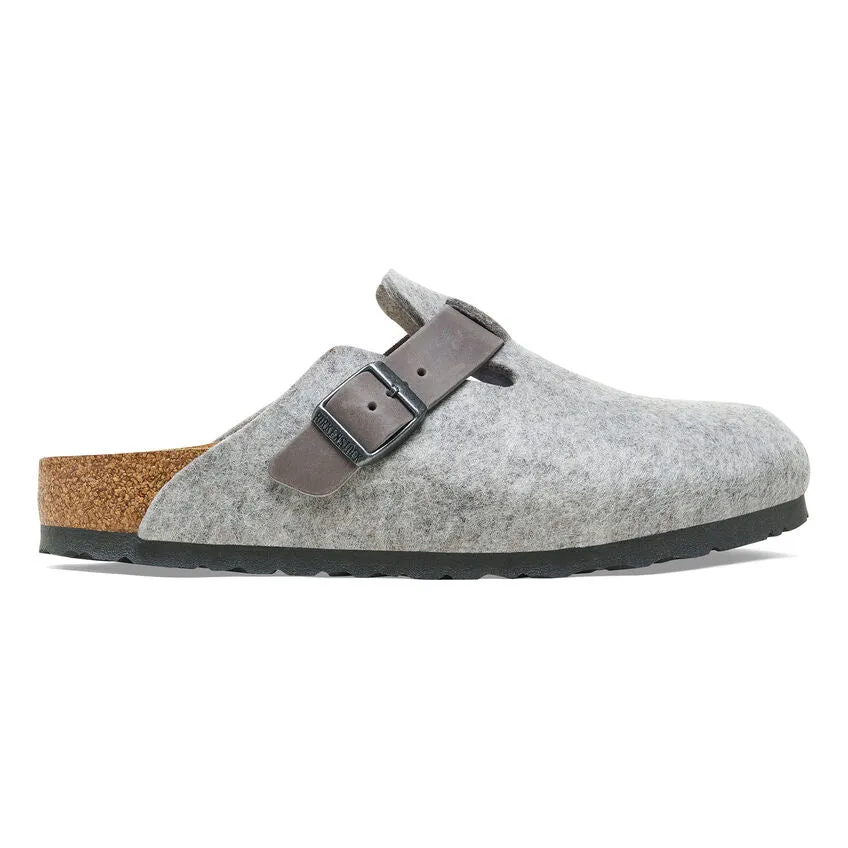 Birkenstock Women's Boston - Light Gray Wool Felt/Leather