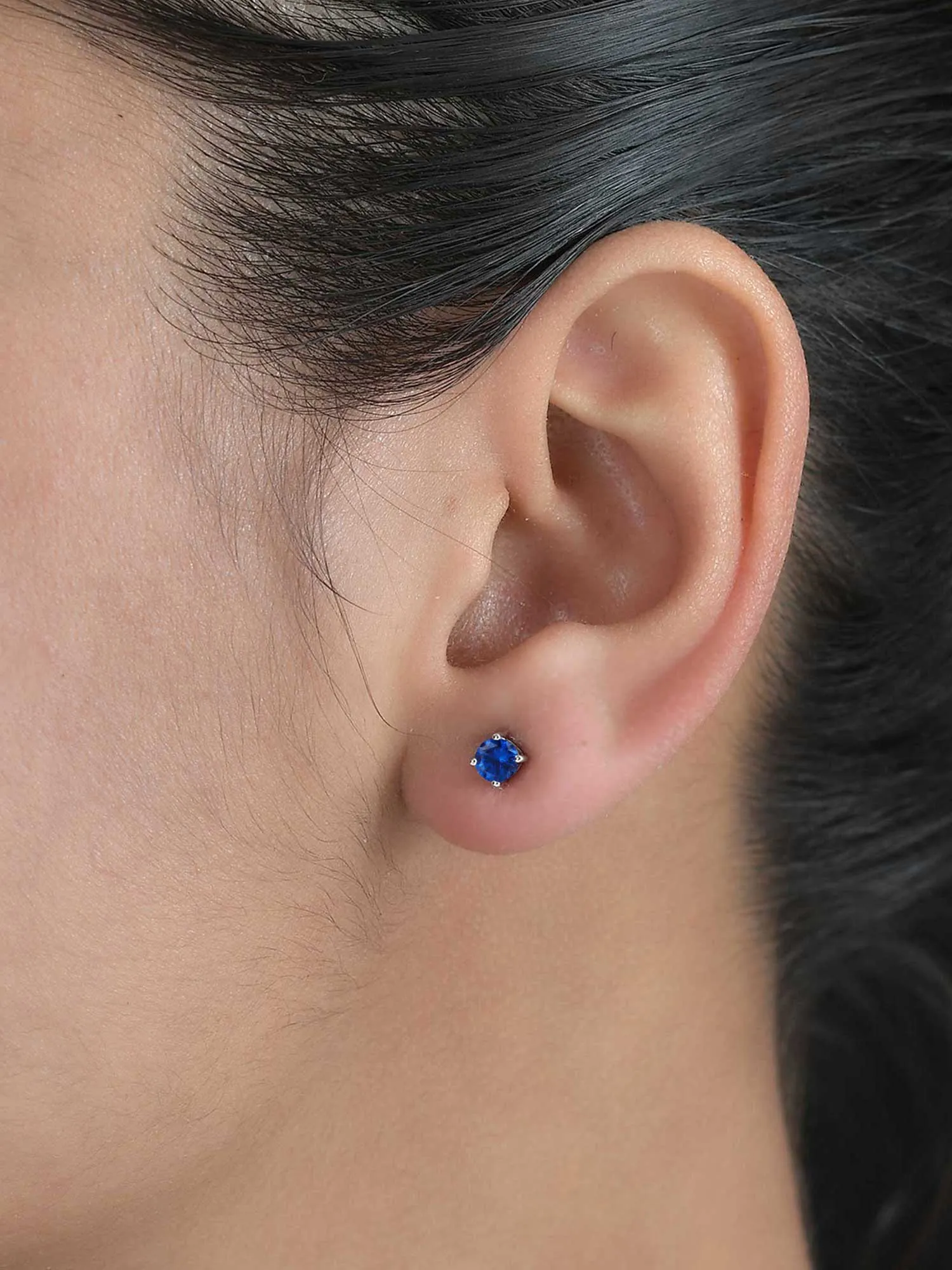 Blue Sapphire Half Carat Studs For Women