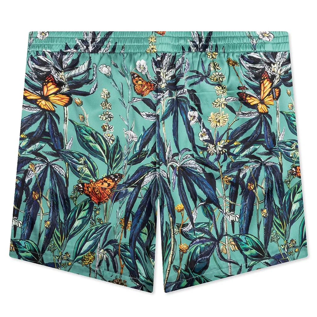 Botanical Silk Short - Ocean Botanical