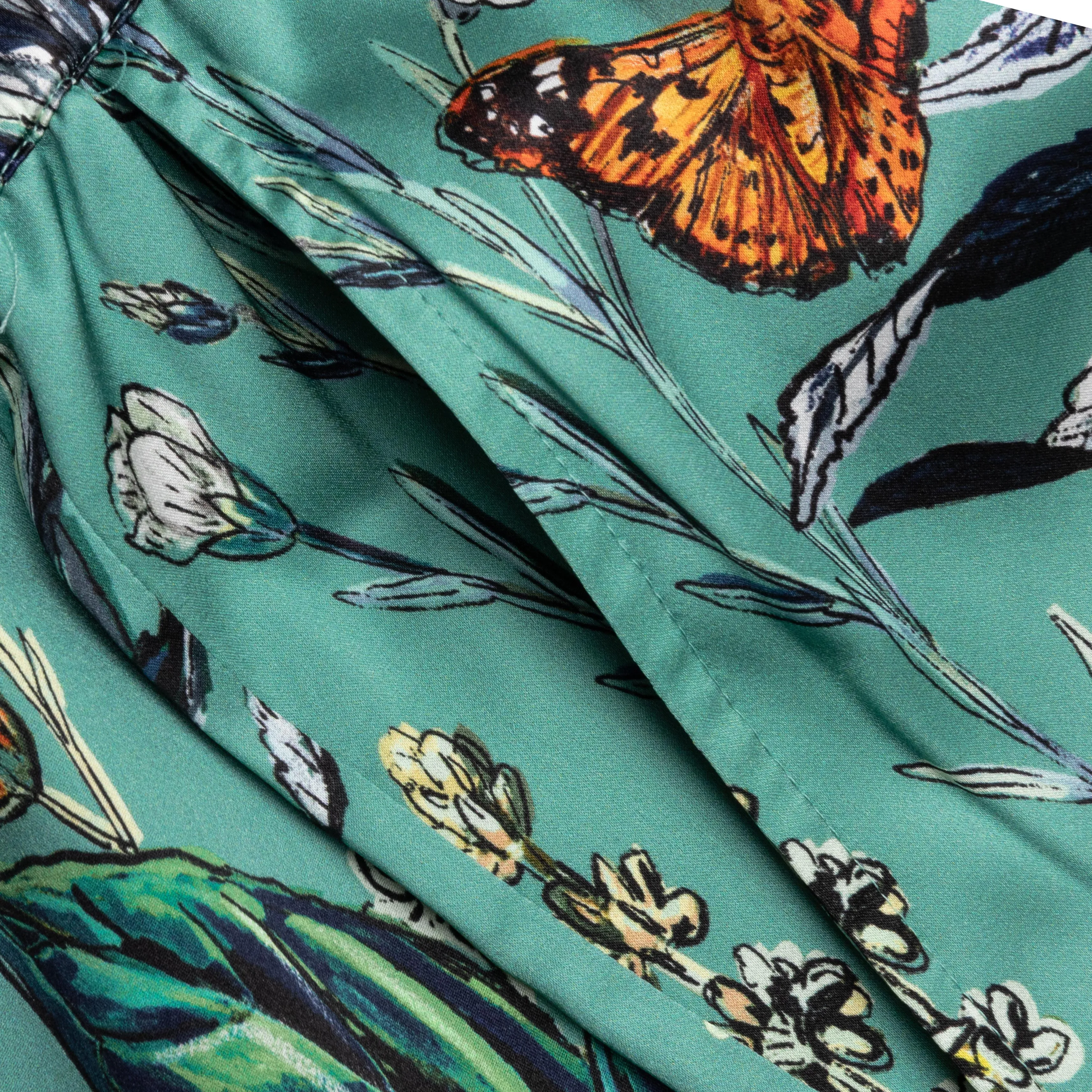 Botanical Silk Short - Ocean Botanical