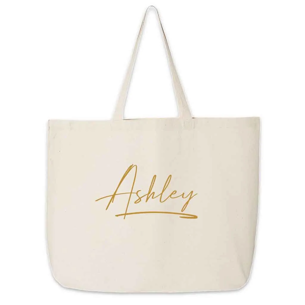 Bridal Party Canvas Tote Personalized with a Stylized Name