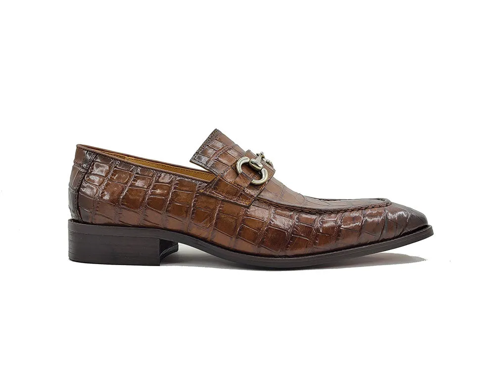 Buckle Loafer w Gator Embossed Leather