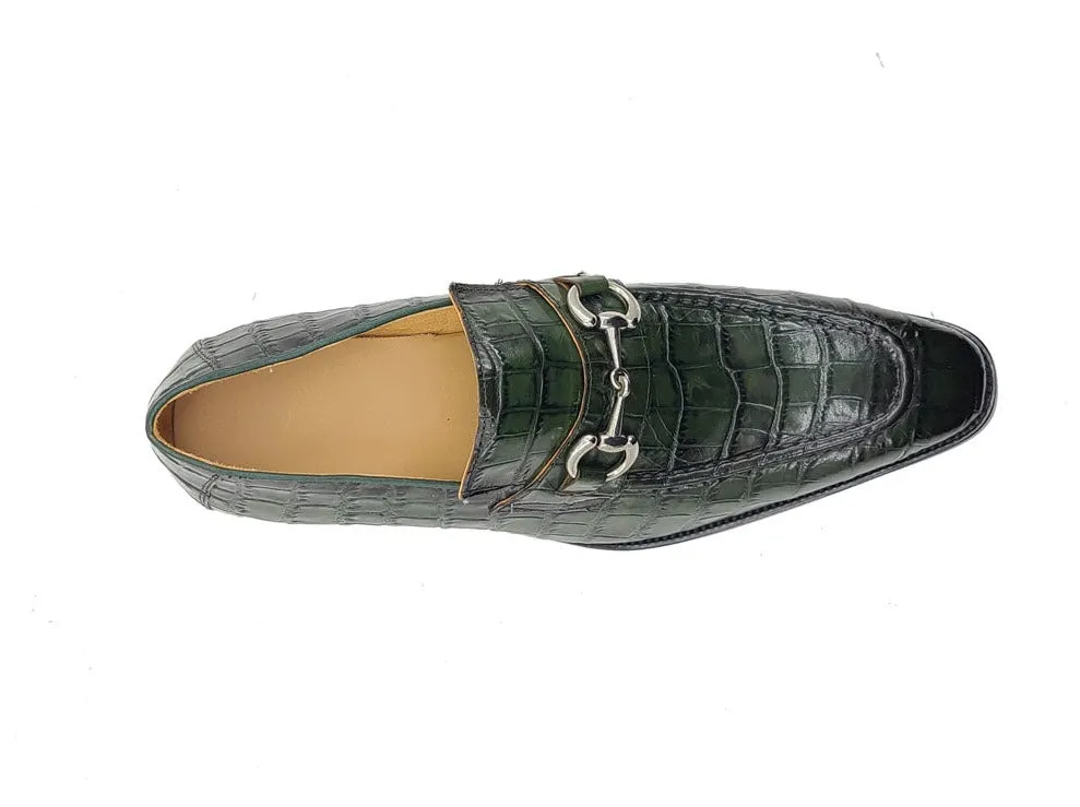 Buckle Loafer w Gator Embossed Leather