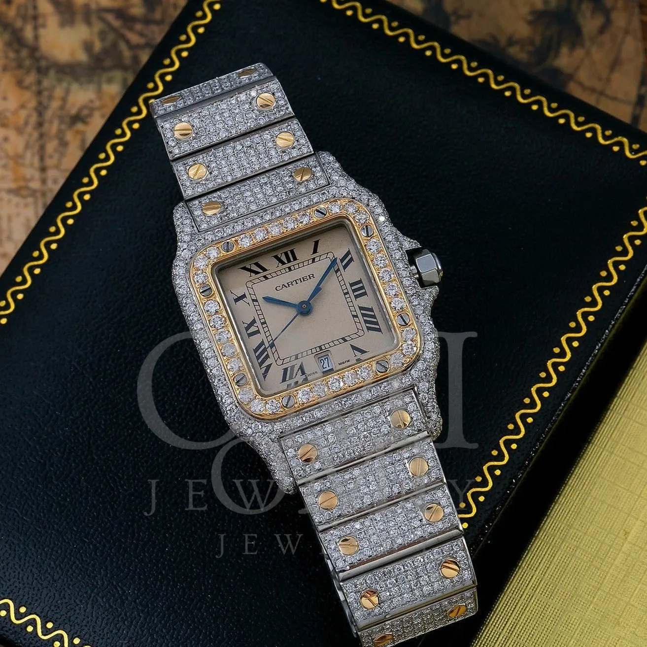 Cartier Santos Galbée 31MM White Dial With Two Tone Diamond Bracelet