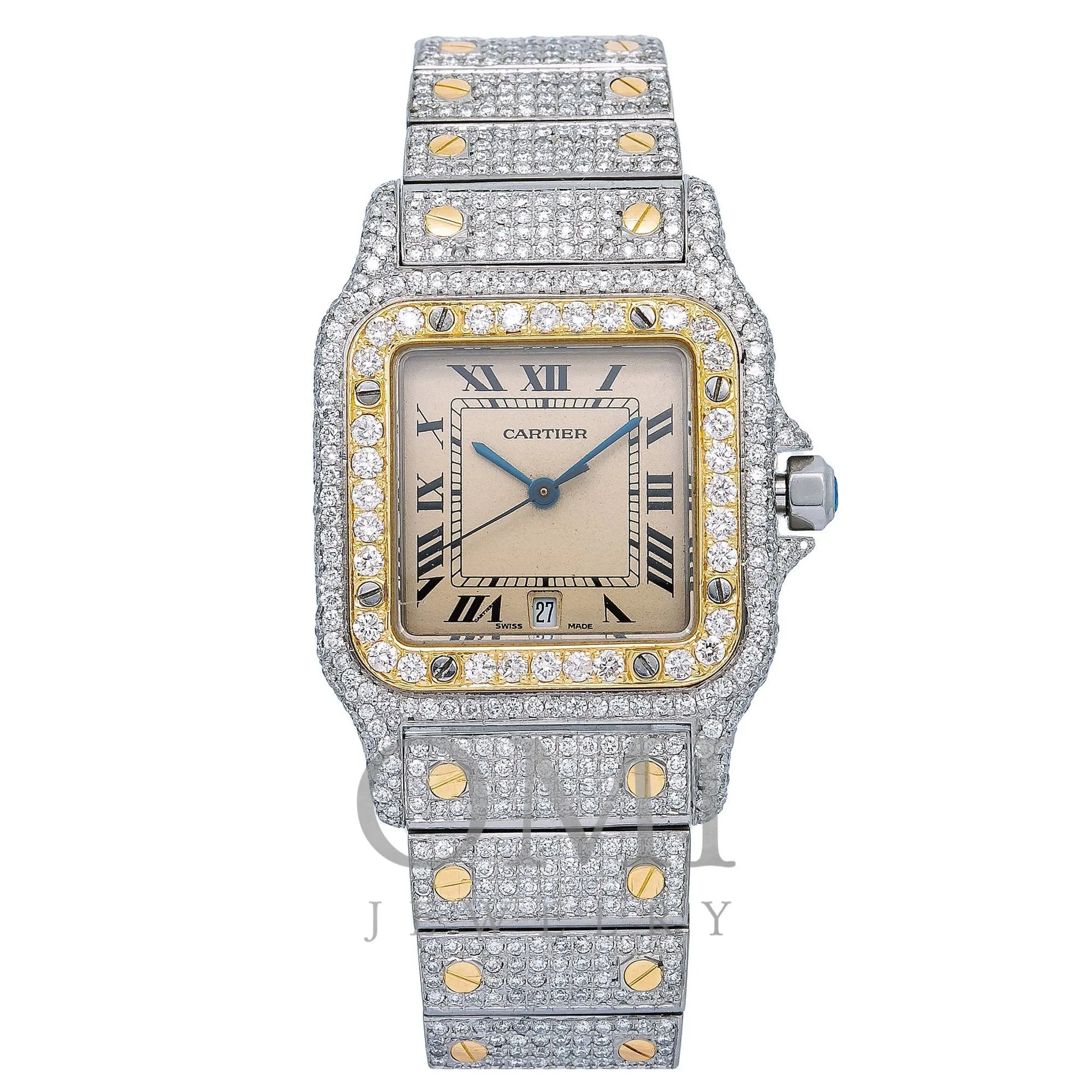 Cartier Santos Galbée 31MM White Dial With Two Tone Diamond Bracelet