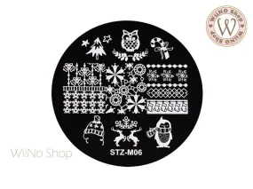 Christmas Nail Art Stamping Plate Template (STZ-M06)