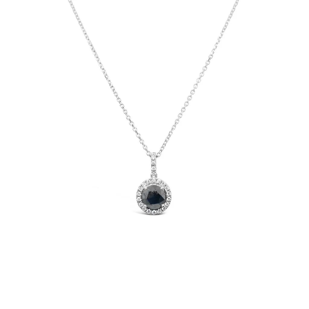 Clara by Martin Binder Black Diamond Halo Necklace (0.77 ct. tw.)